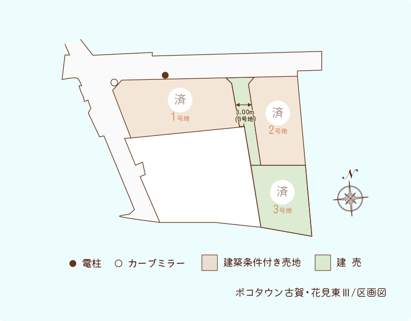 POCOタウン(ポコタウン)古賀・花見東Ⅲ 区画図