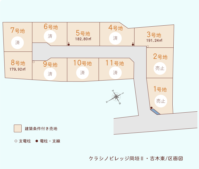 クラシノビレッジ岡垣Ⅱ・吉木東 区画図